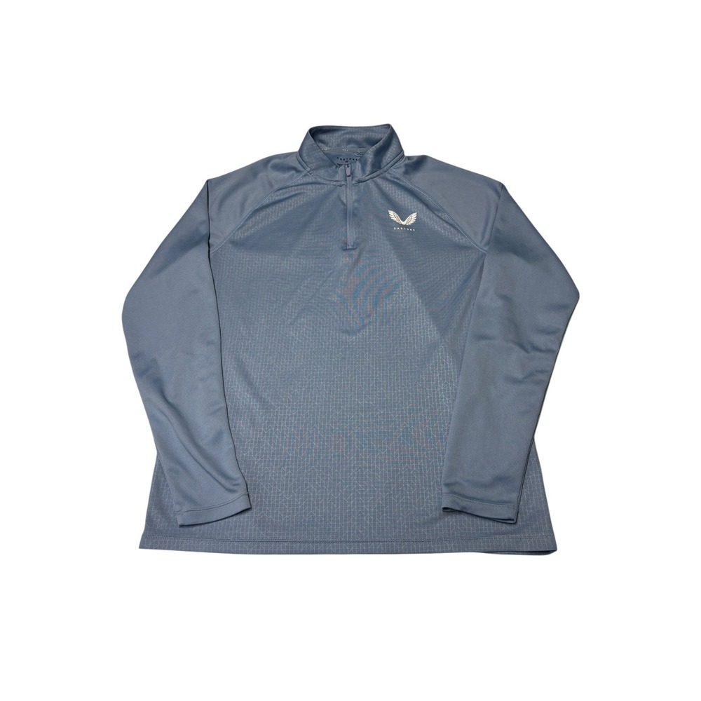 Castore Aertek Mens Quarter‎ Zip Pullover Blue Geometric Performance Top Size M